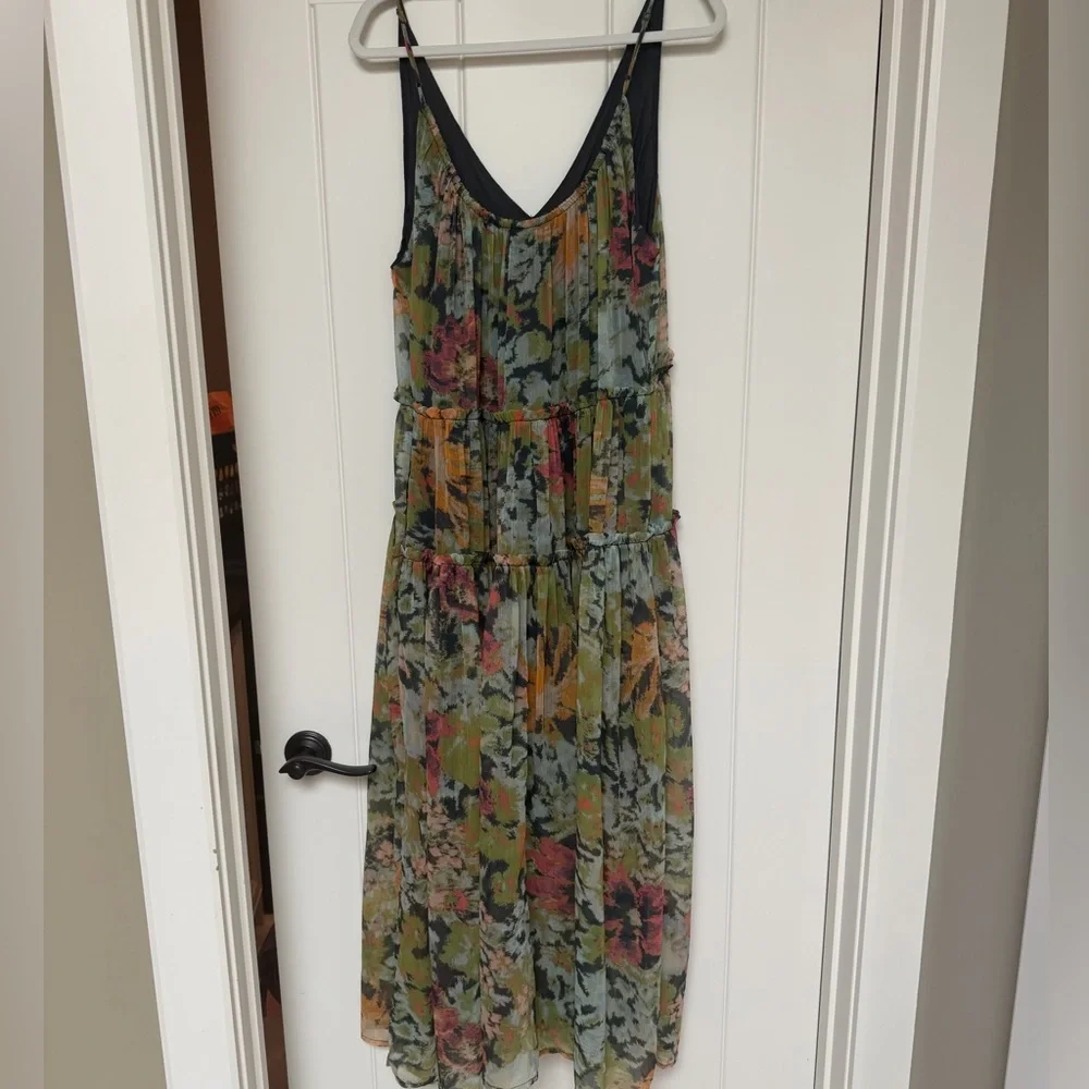 Free People Floral Maxi Dress in Green, Yellow, Orange - Picture 3 of 5